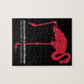 ヴィンテージバードピンクフラミンゴアットドイツミュンヘン動物園 ジグソーパズル (横)