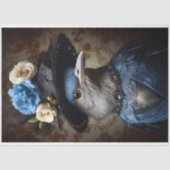 ヴィンテージバードフローラハットドレスデコページ 薄葉紙 (正面)