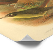 ヴィンテージバードブラウンイエロープリント ポスター (角)