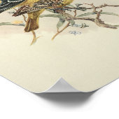 ヴィンテージバードブラックイエロープリント ポスター (角)