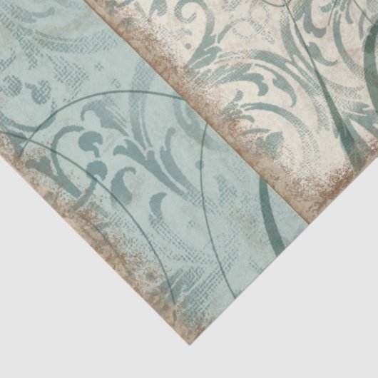 ヴィンテージバードブルーイエローエフェフランスのメラデクページ 薄葉紙 (詳細)