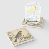 ヴィンテージバードプリントストーンコースター ストーンコースター (横)