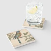 ヴィンテージバードプリントストーンコースター ストーンコースター (横)