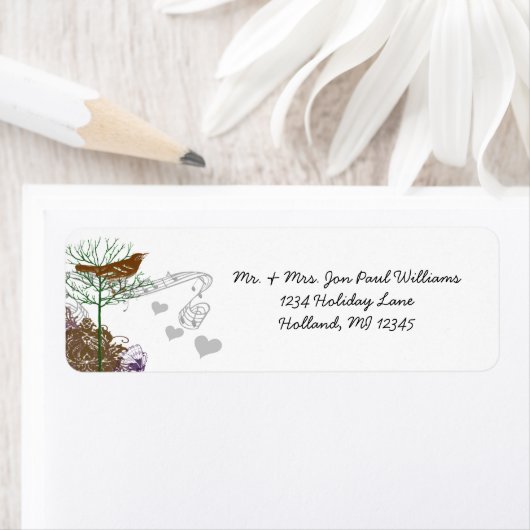 ヴィンテージバードミュージカルグリーンツリー ラベル (インサイチュ)