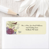 ヴィンテージバードミュージカルラズベリーダマスツリー ラベル (インサイチュ)