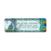 ヴィンテージバードミュージカルラブピーコックフェザーアドレス ラベル (正面)