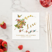 ヴィンテージバードラブズ結婚紙ナプキンス スタンダードカクテルナプキン (インサイチュ)