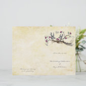 ヴィンテージバード明るい赤紫色&グレー結婚式 プログラム (スタンド正面)