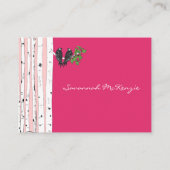 ヴィンテージバード樺の木ツリーの色 名刺 (裏面)