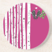 ヴィンテージバード樺の木ツリーコースター コースター (正面)