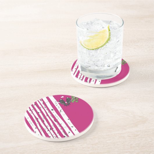 ヴィンテージバード樺の木ツリーコースター コースター (側面)