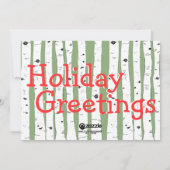 ヴィンテージバード樺の木ツリー写真クリスマスカード シーズンカード (裏面)