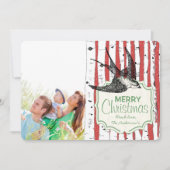 ヴィンテージバード樺の木ツリー写真クリスマスカード シーズンカード (正面)