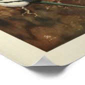 ヴィンテージバード白黒グリーンプリント ポスター (角)