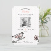 ヴィンテージバード花模様ブラックピンク生誕発表 案内状 (スタンド正面)