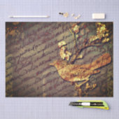 ヴィンテージバード&スクリプトAみすぼらしいシックなデコップページ 薄葉紙 (クラフト)