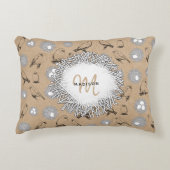 ヴィンテージバード&ネストクラフト素朴ブラウン アクセントクッション (正面)