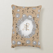 ヴィンテージバード&ネストクラフト素朴ブラウン アクセントクッション (裏面(縦))