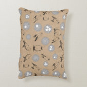 ヴィンテージバード&ネストクラフト素朴ブラウン アクセントクッション (裏面(縦))