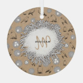 ヴィンテージバード&ネストクラフト素朴ブラウン ガラスオーナメント (裏面)