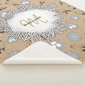 ヴィンテージバード&ネストクラフト素朴ブラウン シェルパブランケット (3/4)