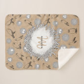 ヴィンテージバード&ネストクラフト素朴ブラウン シェルパブランケット (正面(横))