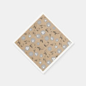 ヴィンテージバード&ネストクラフト素朴ブラウン スタンダードカクテルナプキン (角)