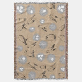 ヴィンテージバード&ネストクラフト素朴ブラウン スローブランケット (正面縦)