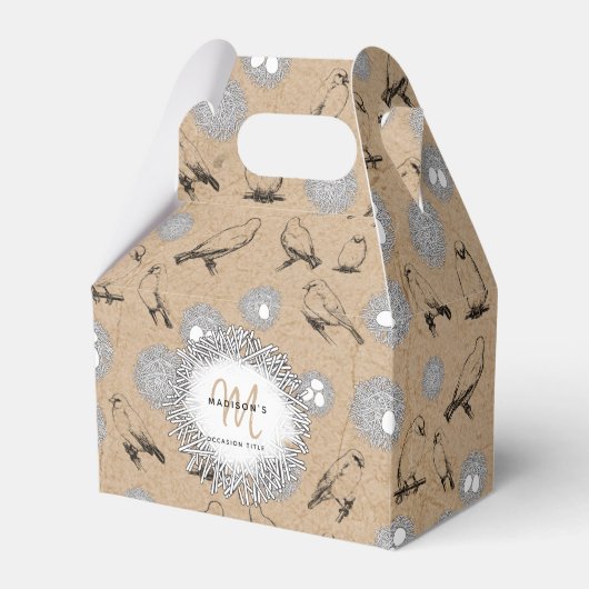 ヴィンテージバード&ネストクラフト素朴ブラウン フェイバーボックス (正面サイド)