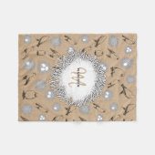 ヴィンテージバード&ネストクラフト素朴ブラウン フリースブランケット (正面(横))