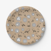 ヴィンテージバード&ネストクラフト素朴ブラウン ペーパープレート (正面)