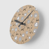 ヴィンテージバード&ネストクラフト素朴ブラウン ラウンド壁時計 (傾斜)
