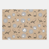 ヴィンテージバード&ネストクラフト素朴ブラウン ラッピングペーパーシート (正面3)