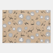 ヴィンテージバード&ネストクラフト素朴ブラウン ラッピングペーパーシート (正面2)