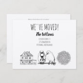 ヴィンテージバード&ネストクラフト素朴ブラウン 招待状 (正面/裏面)