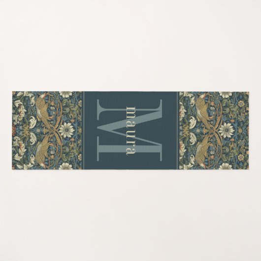 ヴィンテージバード&フローラウィリアムモリスモノグラム ヨガマット (正面(横))