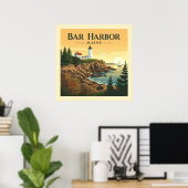 ヴィンテージバーハーバーメイン ポスター (ホームオフィス)