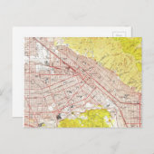 ヴィンテージバーバンクカリフォルニアの地図（1953年） ポストカード (正面/裏面)