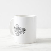 ヴィンテージバーバーショップタイポグラフィ&フレームカスタム文字 コーヒーマグカップ (正面左)