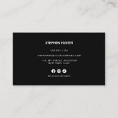 ヴィンテージバーバーショップヘアドレッサー理容師ショップブラック 名刺 (裏面)