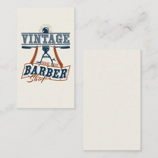ヴィンテージバーバーショップ名刺 名刺 (正面/裏面)