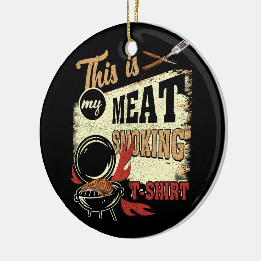 ヴィンテージバーベキューマスターシェフグリルこれは私の肉 セラミックオーナメント (左)