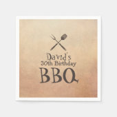 ヴィンテージバーベキュー誕生日パーティー スタンダードカクテルナプキン (正面)