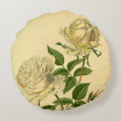 ヴィンテージバーボンバラ桃&クリームフローラ自然 ラウンドクッション (裏面)