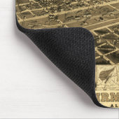 ヴィンテージバーミンガム，アラバマの地図(1885) マウスパッド (コーナー)