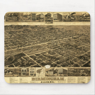 ヴィンテージバーミンガム,アラバマの地図(1885) マウスパッド