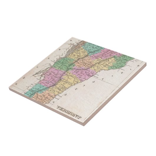 ヴィンテージバーモントの地図(1827年) タイル (側面)