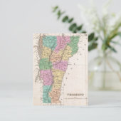 ヴィンテージバーモントの地図(1827年) ポストカード (スタンド正面)