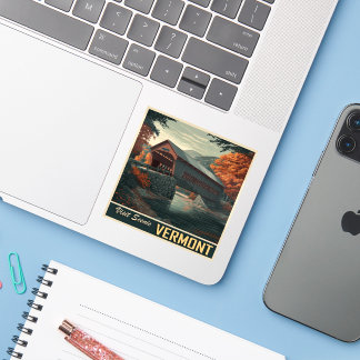 ヴィンテージバーモントカバーブリッジトラベル シール