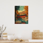 ヴィンテージバーモントカバーブリッジトラベル ポスター (キッチン)